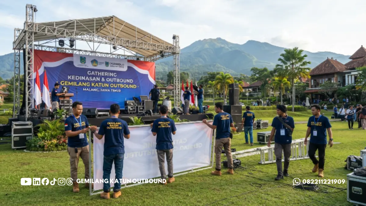 Koordinasi teknis penyelenggara gathering dinas di Malang